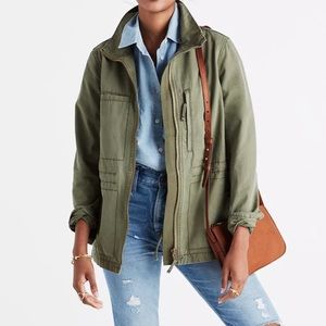 Madewell Khaki Green Military Utility Fleet Jacket Size‎ Small